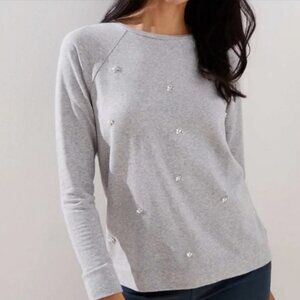 Loft Pearl Rhinestone Sweatshirt